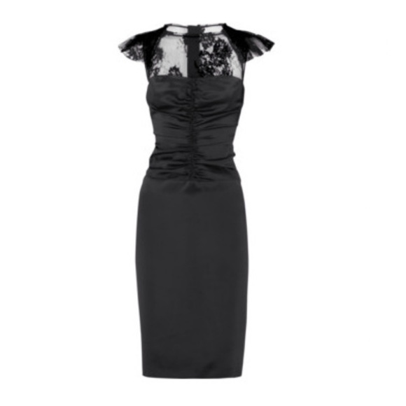 Burberry Prorsum black silk sheer lace scrunched gathered sleeveless midi dress - Picture 3 of 14